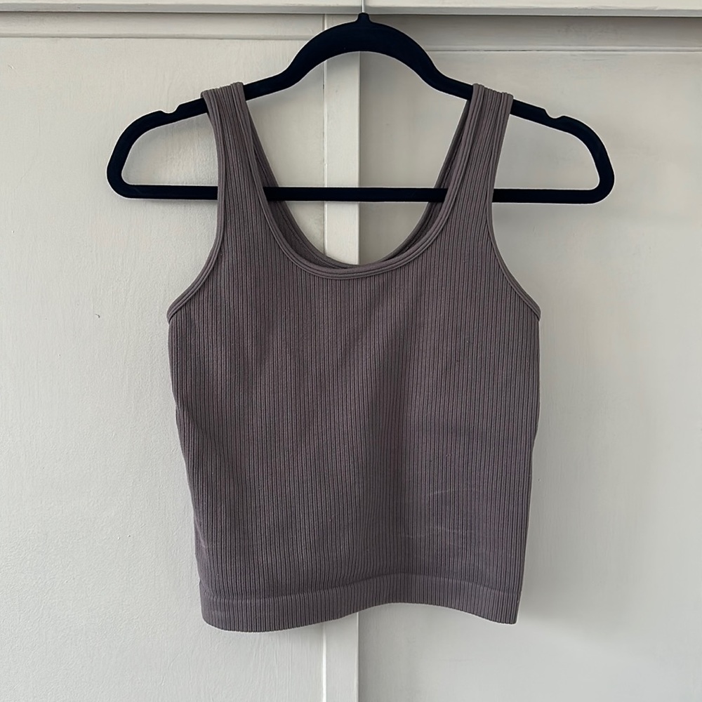 Basic Taupe Ribbed Tank